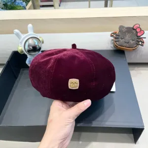 BERET HAT IN MAROON RED VELVET 413325