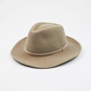 Houston Beige with Italian headband - Unisex Fine Felt Hat